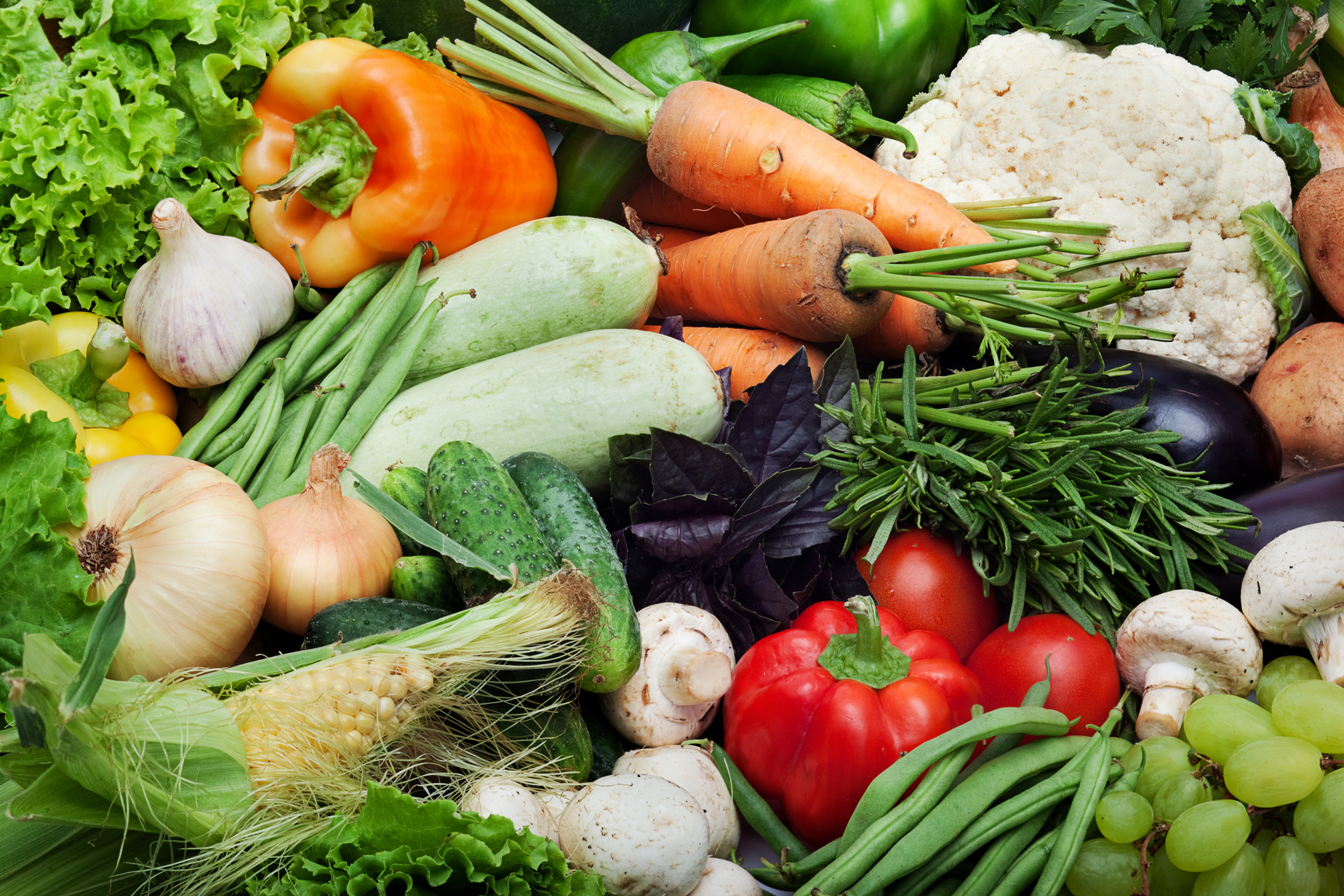 Fresh Vegetables, Fruits and other foodstuffs. Background.